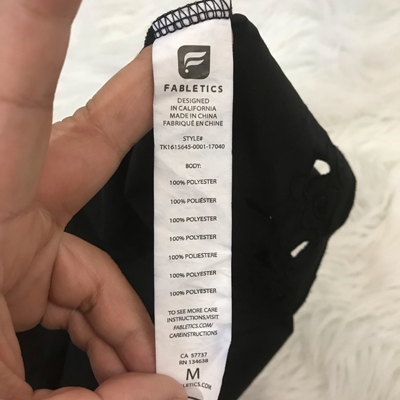 Fabletics eyelet tank top in black - Picture 4 of 4